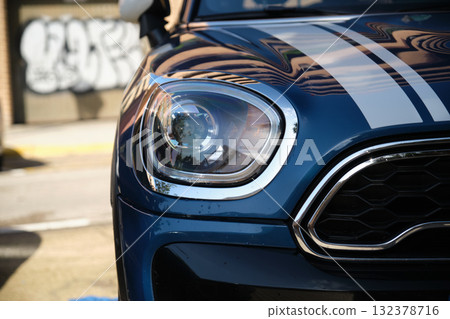 car headlights close-up exterior detail car headlights close-up exterior detail 132378716
