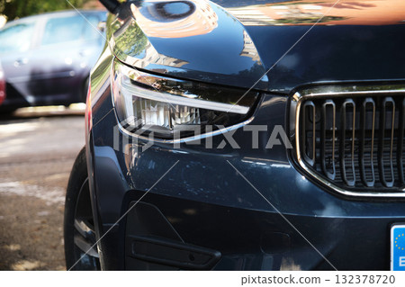 car headlights close-up exterior detail car headlights close-up exterior detail 132378720