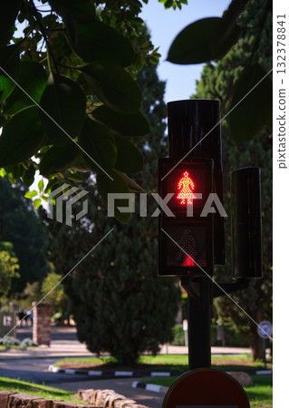 Close-up of city work traffic lights 132378841