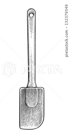 Silicone spatula ink sketch. Silicone spatula ink sketch. 132379349