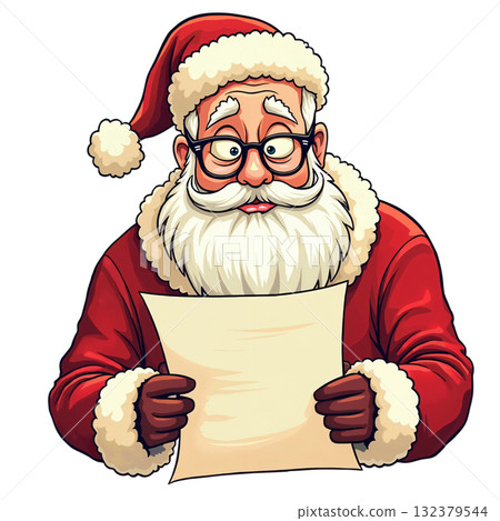 Portrait of Santa Claus holding a letter Portrait of Santa Claus holding a letter 132379544