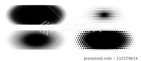 Four unique halftone banner backgrounds Four unique halftone banner backgrounds 132379614