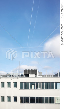Air conditioning system on the roof of an office building. Air conditioning system on the roof of an office building. 132379706