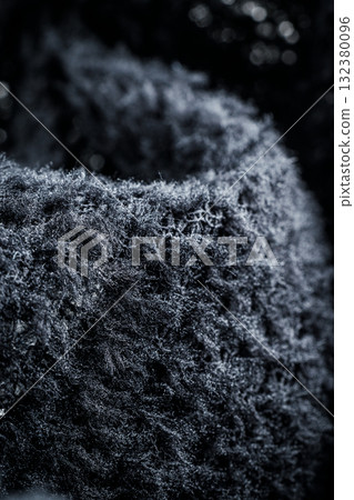 Texture of black fleece, shaggy high-tech synthetic knit Texture of black fleece, shaggy high-tech synthetic knit 132380096