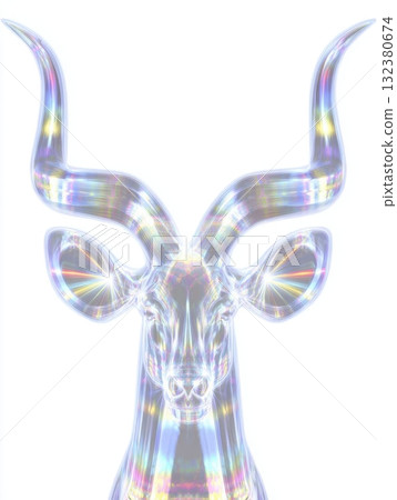 Colorful transparent antelope head with shining details 132380674