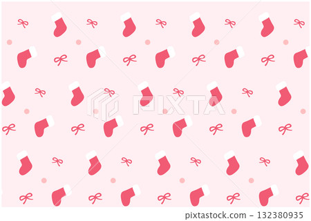 Christmas pattern with socks and ribbons Christmas pattern with socks and ribbons 132380935