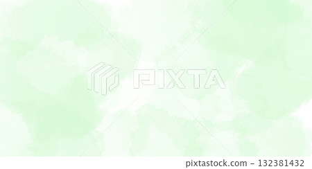 以淡綠色水彩繪製的清爽背景插圖 132381432