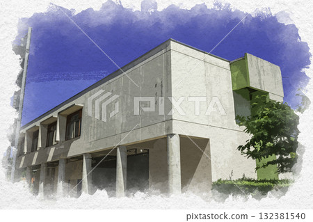 水彩風格，鳥取縣公共衛生與環境研究所，鳥取縣湯梨濱町 132381540