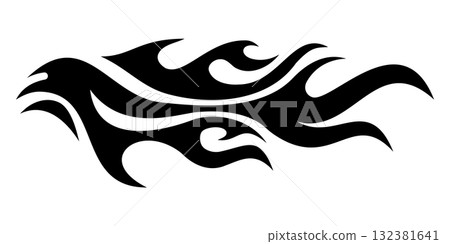Tribal flame design for creative projects. Vector illustration Tribal flame design for creative projects. Vector illustration 132381641