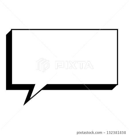 Simple speech bubble illustration, horizontal, square Simple speech bubble illustration, horizontal, square 132381838