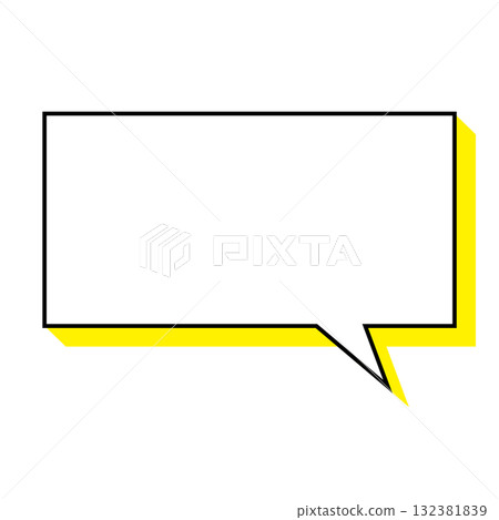 Simple speech bubble illustration, horizontal, square Simple speech bubble illustration, horizontal, square 132381839