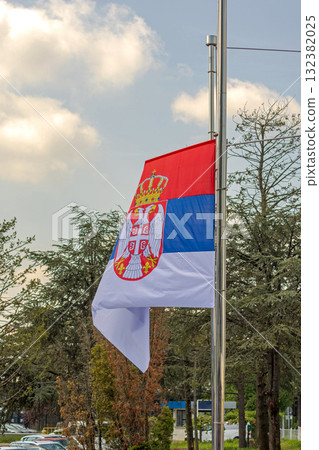 Serbian Flag Half Mast Serbian Flag Half Mast 132382025