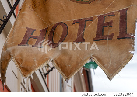 Tattered Hotel Flag 132382044