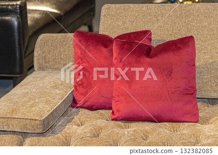Two Pillows Plush Sofa 132382085
