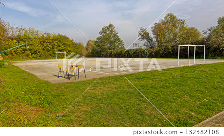 Basketball Football Sports Court 132382108