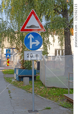 Intersection Speed Bump Sign Intersection Speed Bump Sign 132382115