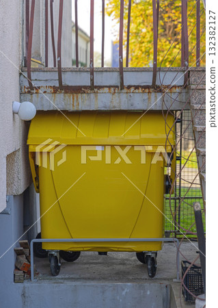 Yellow Plastic Recycling Bin Yellow Plastic Recycling Bin 132382127