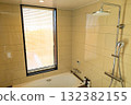 Bathtub and rain shower in a tropical resort villa hotel with an open sky (Miyakojima, Okinawa Prefecture) 132382155