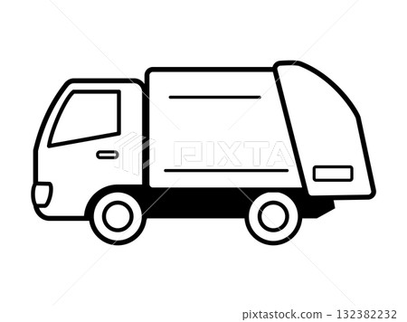 Garbage truck_monochrome Garbage truck_monochrome 132382232