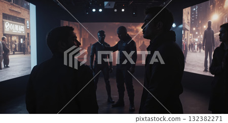 AI Shadow Theater Silhouette drones dramatize algorithmic parables. Projection screens react to audience empathy levels. Moral dilemma spotlights intensify during 132382271