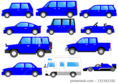 Various blue cars 132382292