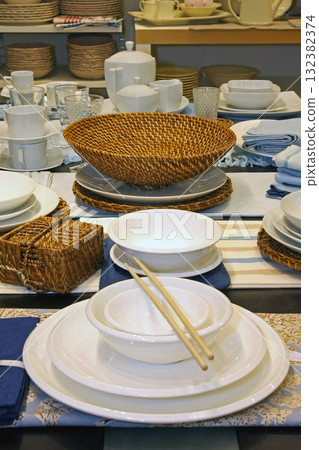 White Porcelain Table Setup 132382374