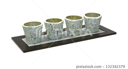 Glass candlestick tray 132382379