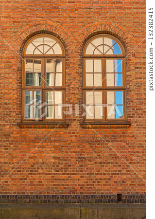 Arch Windows Brick Building Arch Windows Brick Building 132382415