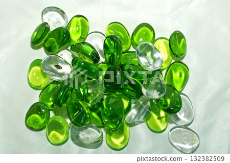 Green white gem stones 132382509