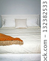 White bedroom bed 132382533