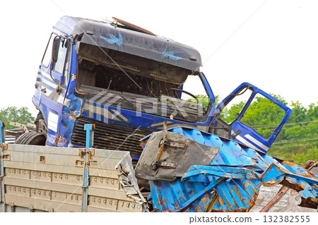 Truck cabin crash impact Truck cabin crash impact 132382555