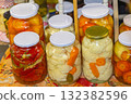 Pickled Cauliflower Peppers Jars 132382596