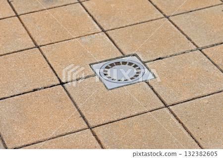 Clogged Drain Pavement 132382605