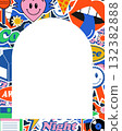 Groovy Retro Sticker Frame Template 132382888