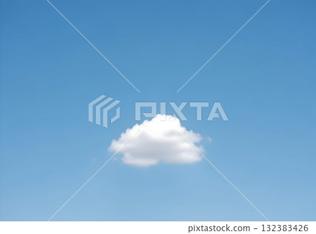 Single White Cloud on Clear Blue Sky 132383426