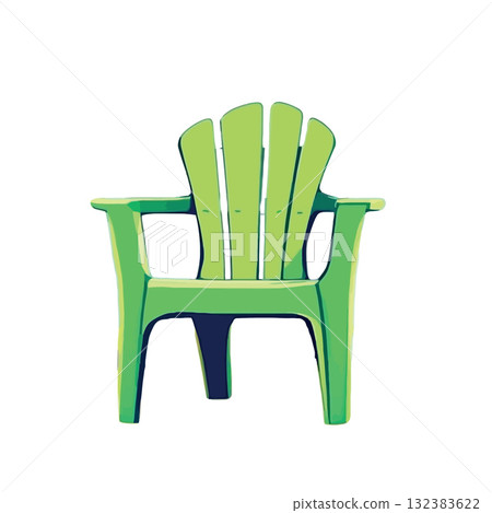 Vsai green adirondack chair isolated on white background representing relaxation Vsai green adirondack chair isolated on white background representing relaxation 132383622