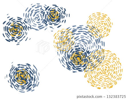 starry night impressionist style painting llustartion background art 132383725