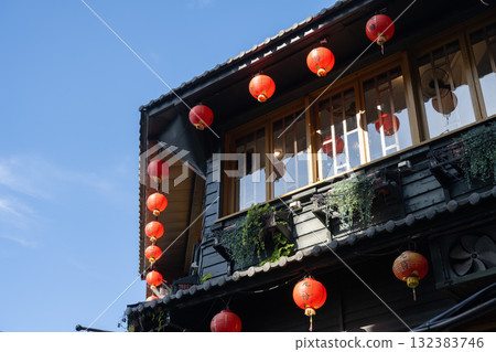 台灣九份的白天燈籠 132383746