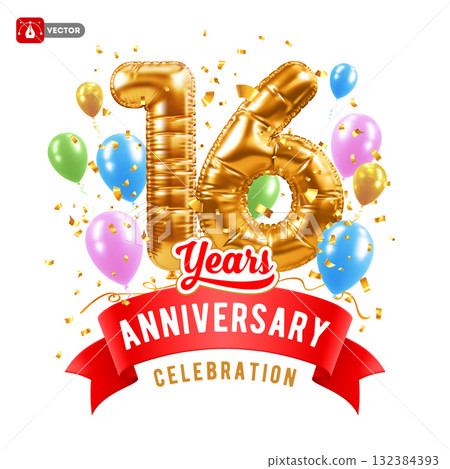 16 Year Anniversary Celebration Template 132384393