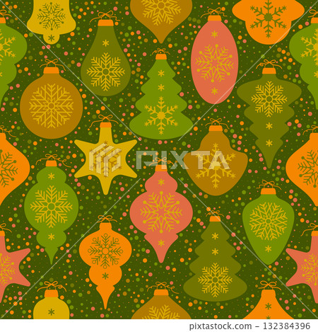 Christmas Ornaments Seamless Pattern 132384396