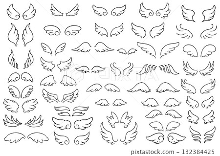 可愛的天使翅膀向量集 | 心形、框架、情人節、婚禮裝飾素材 可愛的天使翅膀向量集 | 心形、框架、情人節、婚禮裝飾素材 132384425