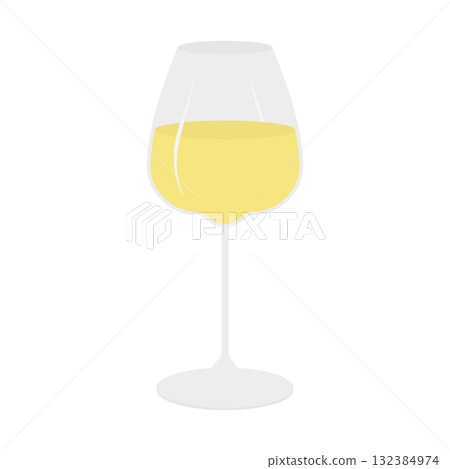 White Wine in Wide Wine Glass on Stem Sticker Icon Pictogram Wine Themed Minimalistic Design element White Wine in Wide Wine Glass on Stem Sticker Icon Pictogram Wine Themed Minimalistic Design element 132384974