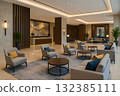A sophisticatedly designed luxury hotel lobby 132385111