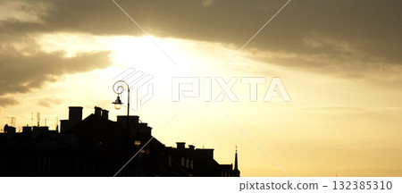 Warsaw old town panorama sunset in Poland Warsaw old town panorama sunset in Poland 132385310