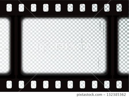 Frame film old video cinematic vintage movie border transparent retro negative 132385362