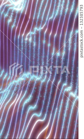 Abstract glowing waves of light and tiny blue particles forming dynamic flowing lines on a soft background Abstract glowing waves of light and tiny blue particles forming dynamic flowing lines on a soft background 132385793