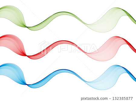 Three dynamic abstract color lines symbolizing information flow or technological data stream. Eps 10 132385877