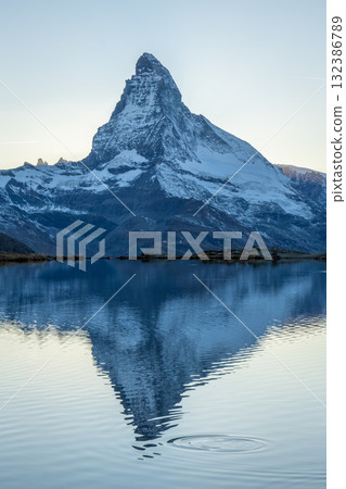 Matterhorn Mountain and Reflection in Lake Stellisee. Switzerland Matterhorn Mountain and Reflection in Lake Stellisee. Switzerland 132386789