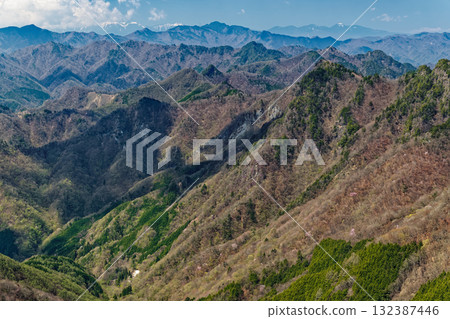 早春時節，從良神山八丁嶺眺望五山和八嶽山脈 132387446