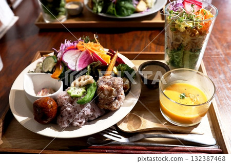 Stylish vegan plate Stylish vegan plate 132387468